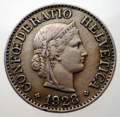 1.574 ELVETIA 10 RAPPEN 1928 B foto