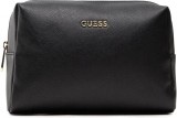 Guess, Saffiano Vanilla, Piele sintetică, Geantă textilă, Articole de toaletă, Negru, Pentru femei, 23 x 17 x 8 cm