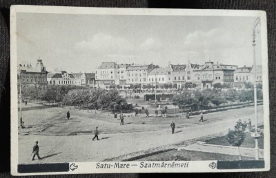 Carte postala, Satu Mare, vedere generala, perioada interbelica foto