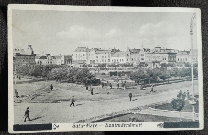 Carte postala, Satu Mare, vedere generala, perioada interbelica