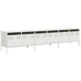 Cumpara ieftin Dulap TV, alb, 202x39x43,5 cm, otel laminat la rece
