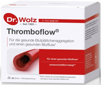 Supliment alimentar fara gluten Thromboflow pentru sistemul circulator Dr. Wolz 30 plicuri cu pulbere