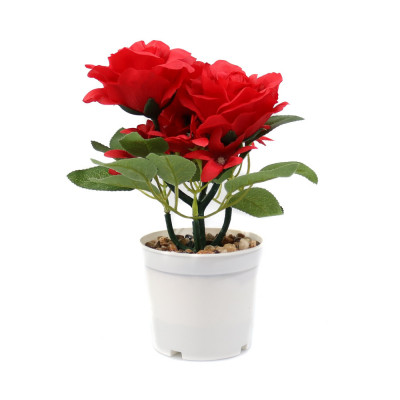 Aranjament cu Flori Artificiale, Mini Roses, Rosu, 24cm ComfortTravel Luggage foto