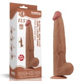 Dildo King Sized Maro cu Strat Dublu și Ventuză, 34x6.2 cm, Orion