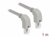 Cablu de retea RJ45 cat 6A S/FTP unghi jos 1m Gri, Delock 85877