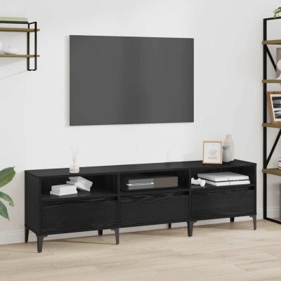 vidaXL Cabinet TV Stejar negru 150 x 30 x 44.5 cm Lemn compozit 879485 foto