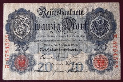 Germania 20 mark 1908 seria 525 ** foto