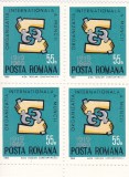 1969 LP 698 ORGANIZATIA INTERNATIONALA A MUNCII BLOC DE 4 TIMBRE MNH