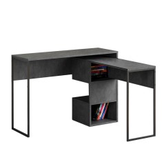 Birou extensibil Badau melamina gri inchis 110x37x77cm
