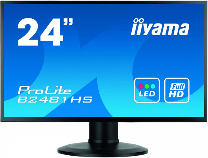 Monitor Refurbished Iiyama XB2481HS, 24 Inch Full HD VA, VGA, DVI, HDMI NewTechnology Media