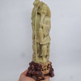 Sculptura pescar chinez din piatra naturala soapstone, vintage 29 cm, 1.6 kg