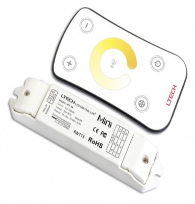 Controller LED wireless LTECH, M2+M3-3A, 3x3A, 12-24V, RF 433.92MHz, telecomanda inclusa, pentru benzi LED dimabile RGB CCT foto