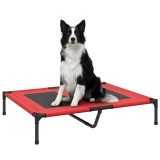 PawHut Pat pe picioare pat pentru c&acirc;ini pisici pat de camping pat ridicat animale material Oxford textilenă micro-perforată metal | Aosom Romania