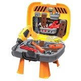 Set de joaca cu unelte si valiza, bormasina interactiva, 35 piese, ATU-089480, Plastic, Oem