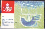 Spania 1991 - 500 de ani de la descoperirea Americii, Carnet, 2 poze, MNH, Nestampilat