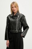 Answear.LAB geaca ramones culoarea negru, de tranzitie, oversize
