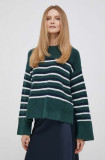 Pepe Jeans pulover din amestec de lana femei, culoarea verde
