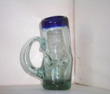 Studio Art: Vaza forma de halba, cristal fuzionat incalmo suflat manual - UNICAT