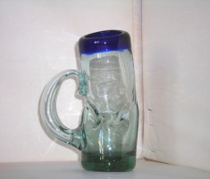 Studio Art: Vaza forma de halba, cristal fuzionat incalmo suflat manual - UNICAT
