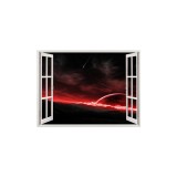Autocolant decorativ, Fereastra, Planete, Multicolor, 83 cm, 70ST