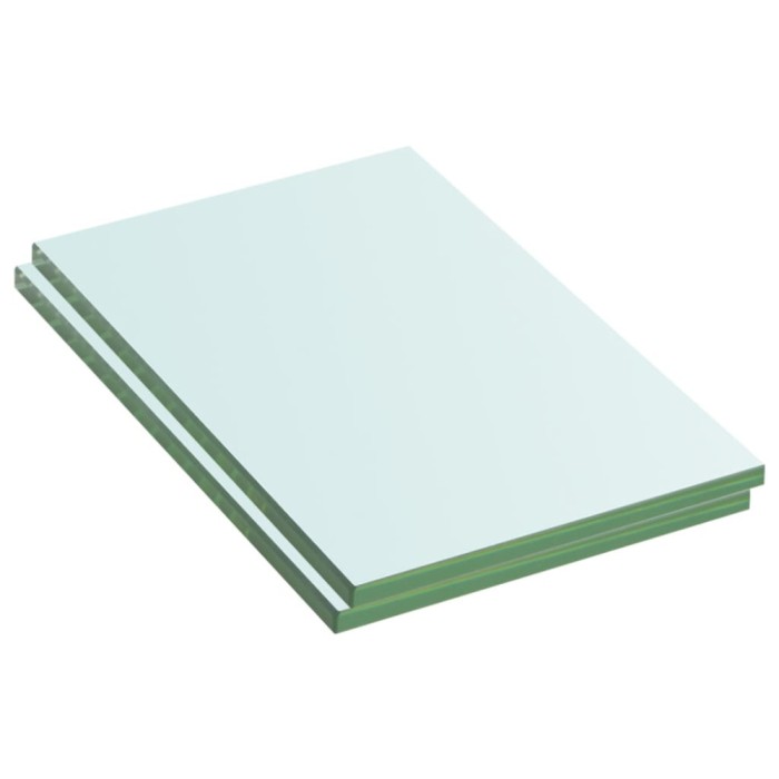 Gossi rafturi, 2 buc., 20 x 12 cm, panouri sticla transparenta
