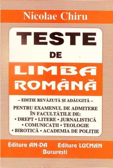 TESTE DE LIMBA ROMANA-NICOLAE CHIRU-335283