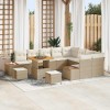 VidaXL Set de canapele pentru grădină cu pernă 12 pcs Bej Rattan poli 3362951