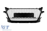 Grila Gloss Black stil RS, potrivita pentru Audi TT Coupe, Convertible 2015-2022 fara baza de emblema Performance AutoTuning