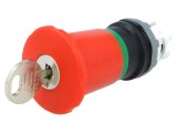 Comutator de siguranță ABB 22mm cu cheie, poziție 2, roșu &ndash; cod 1SFA611525R1301