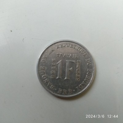 -Y- MONEDA BURUNDI 1 FRANC 1970 foto