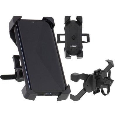 Suport telefon cu 4 bra&amp;Egrave;e, montaj pe motociclet&amp;Auml; sau biciclet&amp;Auml;, fixare reglabil&amp;Auml;, compatibil universal, negru foto
