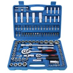 Set trusa 108 piese, coshop&reg;, tubulare in 6 colturi cromate cu chlichet si adaptoare, 1/2&quot; - 1/4&quot;