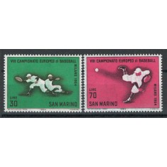 San Marino 1964 Mi 824/25 - Campionatul European de Baseball