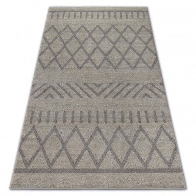 Covor Soft 8034 etnic Boho crem si maro deschis, 120x170 cm foto