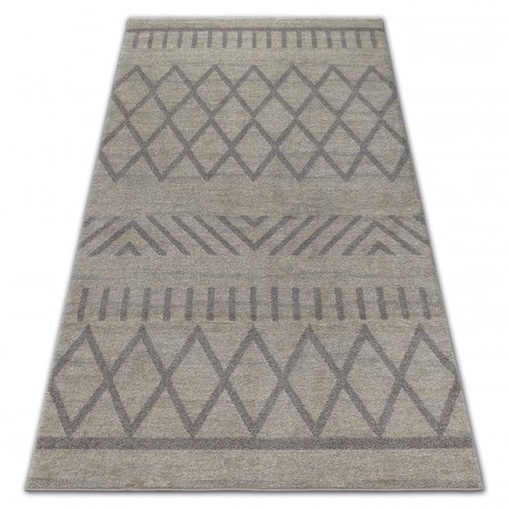 Covor Soft 8034 etnic Boho crem si maro deschis, 120x170 cm