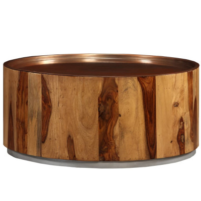 vidaXL Măsuță de cafea, lemn masiv de palisandru și oțel, 68 cm foto