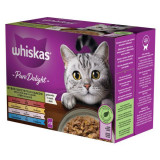 Whiskas capsule Pure Delight selecție mixtă &icirc;n jeleu 12 x 85 g