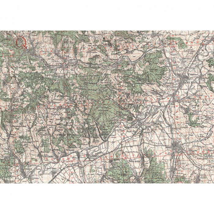 Harta Alba Iulia si imprej., British Army, 1943, 50x70cm, repro