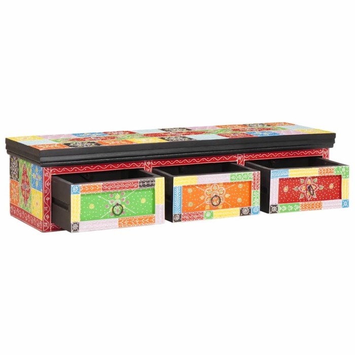 vidaXL Dulap TV Multicolour 100 x 30 x 24 cm Lemn masiv de mango