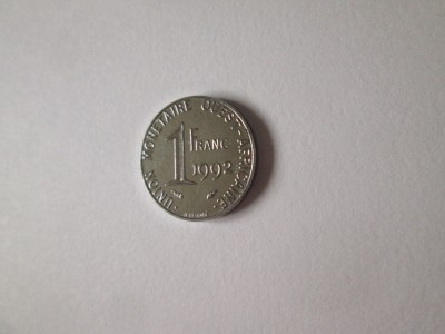 Rara! Statele Africii de Vest 1 Franc 1992 UNC foto