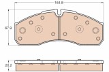 Set placute frana disc Iveco Daily III, Daily III Sasiu Motor 45 C 14, 65 C 14, 67.9x164.8x20.2mm, OE 2995632