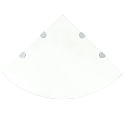 vidaXL Raft de colț sticlă transparentă cu suporți de crom, 45 x 45 cm 243854 foto