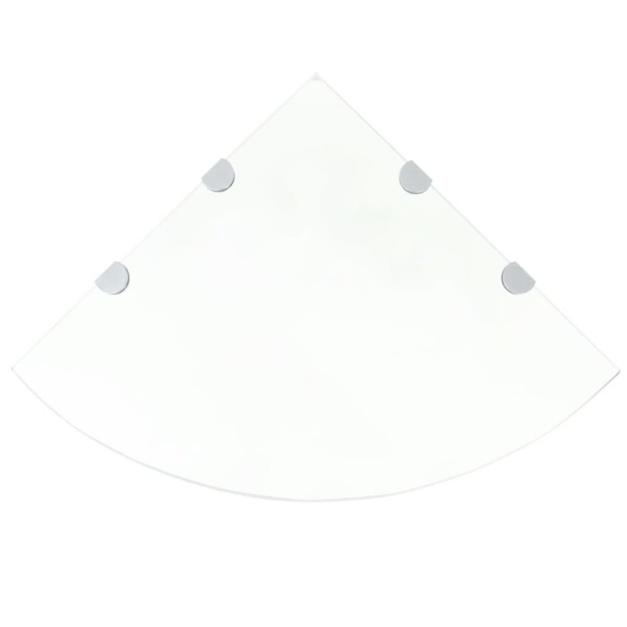 vidaXL Raft de colț sticlă transparentă cu suporți de crom, 45 x 45 cm 243854