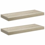 Cumpara ieftin Rafturi de perete suspendate, 2 buc., stejar 60x23,5x3,8 cm MDF