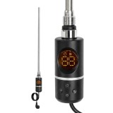 Uscător de prosoape cu cartuș de &icirc;ncălzire electrică pentru radiator cu termostat digital 600W negru