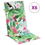 Perne de scaun spatar inalt, 6 buc., multicolor, textil oxford