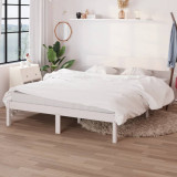 Cadru de pat, alb, 160x200 cm, lemn masiv de pin GartenMobel Dekor, vidaXL