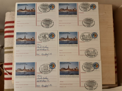 set 12 carti postale si scrisori editate pentru targ filatelic Dusseldorf 1983 foto
