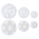 LIHAO 6 bucăți tăvițe pentru biscuiți cu fulgi de zăpadă de Crăciun pentru decorarea prăjiturilor de aniversare, aluat de biscuiți, fondant și pastă d