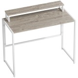 HOMCOM Masă Pliabilă Economisitoare de Spațiu cu Suport Detasabil pentru Monitor, 100x48x87,5 cm, Masă Portabilă pentru Birou, Casă și Studio, Culoare